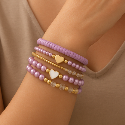 Alva Stylish Bohemian Beaded Bracelet l Sammen Mot Brystkreft