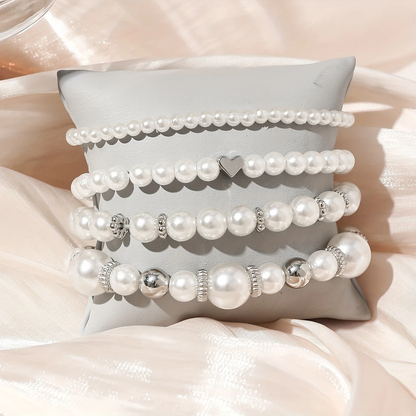 Maya Elegant Layered Pearl Bracelets l Sammen Mot Brystkreft