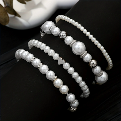 Maya Elegant Layered Pearl Bracelets l Sammen Mot Brystkreft